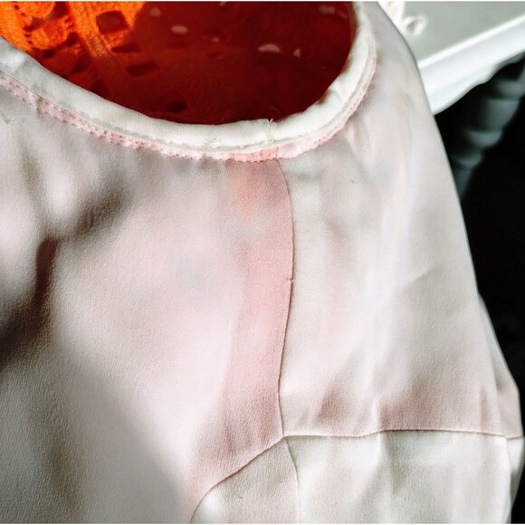 Dramatic Peplum Regency Style Size M Tangerine Embroidery Castle Milkmaid Eyelet - Picture 7 of 12